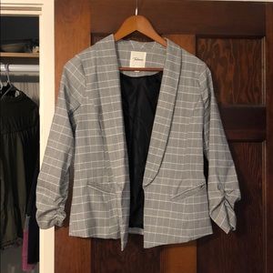 Glen Plaid Black and White Blazer